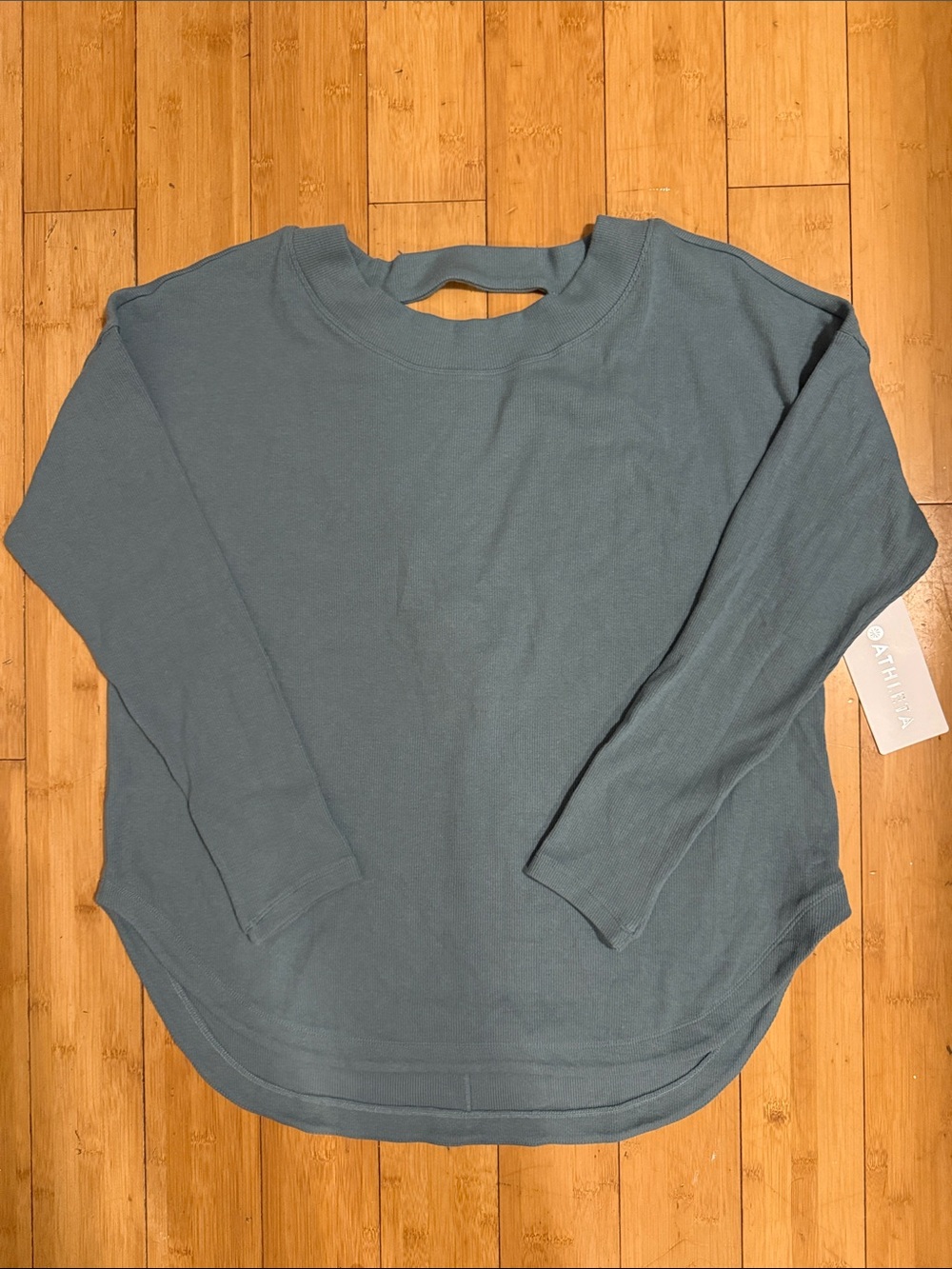 Athleta New Sz L Teal Crewneck Long Sleeve Sweatshirt